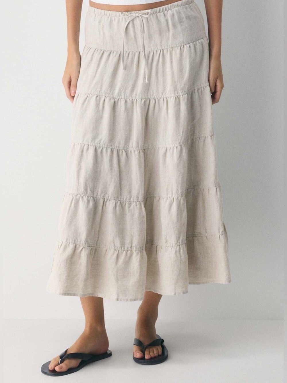 Wilfred Bouquet Linen Skirt Undyed Ecru Size Small Aritzia